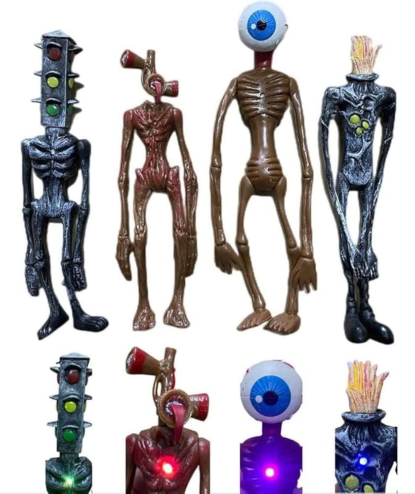 Amazon.com: 8-Piece Siren Head Action Figure Set with Light